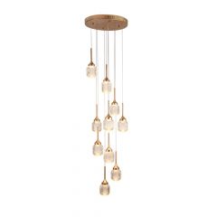 Inlight Δεκάφωτο Φωτιστικό Οροφής Led Μεταλλικό Χρυσό Ø30 Εκ. 4077-10-Golden