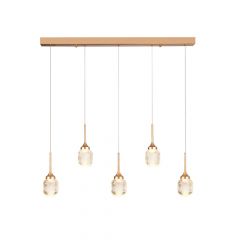 Inlight Πεντάφωτο Φωτιστικό Οροφής Ράγα Led Μεταλλικό Χρυσό 60 Εκ. 4077R-5-Golden