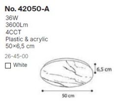 InLight Πλαφονιέρα οροφής LED 36W 4cct από λευκό ακρυλικό D:50cm (42050-Α-Λευκό)