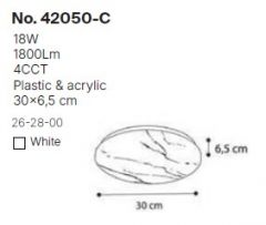 InLight Πλαφονιέρα οροφής LED 18W 4cct από λευκό ακρυλικό D:30cm (42050-C-Λευκό)