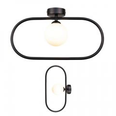 Inlight Φωτιστικό Τοίχου/Οροφής Γυάλινο/Μεταλλικό Μαύρο 43030-BL