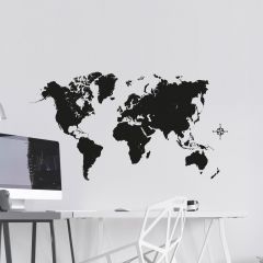 Ango Black Map Αυτοκόλλητα Τοίχου Βινυλίου L 44214