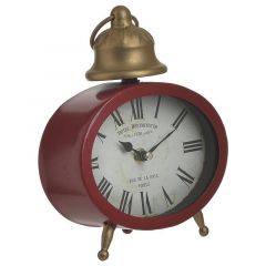 Inart Επιτραπέζιο Ρολόι Μεταλλικό Κόκκινο 16x7x22 Κωδικός: 3-20-977-0306
