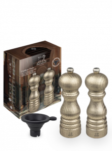 Peugeot BOREAL Μύλος Αλατιού/Πιπεριού Ξύλινος Σετ 2 Τμχ 18 Εκ. - Golden