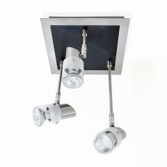 Sunlight Τρίφωτο Σποτ Μεταλλικό Νίκελ Ματ 22x22 Εκ. Hp-790B-03-840 