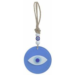 Inart Κρεμαστό Διακοσμητικό "Μάτι" Γυάλινο Μπλε 12 Εκ. Κωδικός: 3-70-344-0053