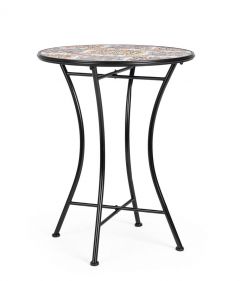 Bizzotto Santorini Τραπέζι Φαγητού Εξωτερικού Χώρου Μαύρο/Πολύχρωμο Ø60x75