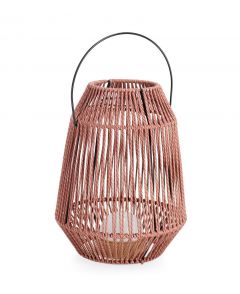 Bizzotto Taiki Φανάρι Με Led Φως Μεταλλικό/Σχοινί Κόκκινο Ø25,5x33