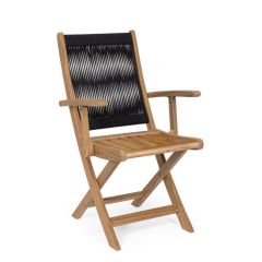 Bizzotto Danubio Black Folding Chair W-Armr - Fsc 51.5a - 61b - 90h - 45h1 - 64h2