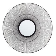 Bizzotto Zelena Καθρέπτης Τοίχου Μεταλλικός Μαύρος Ø90x8