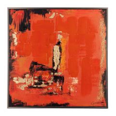 Bizzotto Crown Πίνακας Σε Καμβά Κόκκινος 100x100