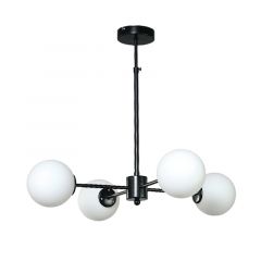 Inlight Τετράφωτο Φωτιστικό Οροφής Γυάλινο/Μεταλλικό Μαύρο 5315-4