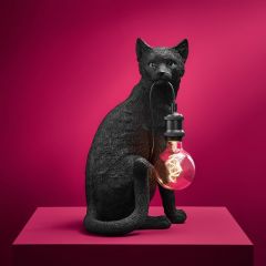 Werner Voss Επιτραπέζιο Φωτιστικό Polyresin Μαύρο Chouchou Cat 8,5x14x34