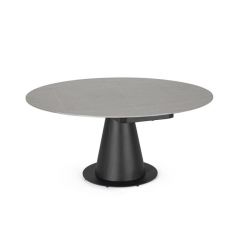 Bizzotto Jami Επεκτεινόμενο Τραπέζι Φαγητού Κεραμικό Μαύρο Ø102-160x77