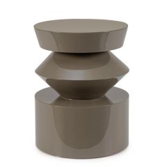 Bizzotto Otilia Βοηθητικό Τραπέζι Mdf Γκρι-Καφέ Ø39,5x50