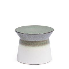 Bizzotto Baraki Βοηθητικό Τραπέζι Κεραμικό Πράσινο/Λευκό Ø37,5x30