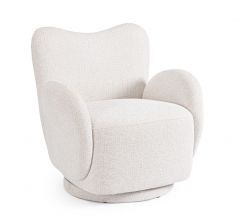Bizzotto Harper Πολυθρόνα Περιστρεφόμενη Υφασμάτινη Λευκή 78x76x80