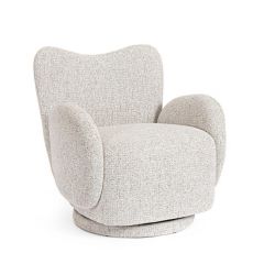 Bizzotto Harper Πολυθρόνα Περιστρεφόμενη Υφασμάτινη Ανοιχτή Γκρι 78x76x80