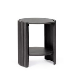 Bizzotto Orissa Κομοδίνο Ξύλινο Mango Μαύρο Ø43x50