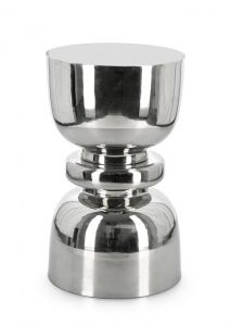 Bizzotto Animesh Βοηθητικό Τραπέζι Μεταλλικό Ασημί Ø30,5x51