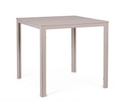 Bizzotto Sarita Τραπέζι Φαγητού Μεταλλικό Γκρι-Καφέ 78x78x74