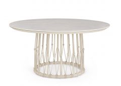 Bizzotto Lanai Τραπέζι Φαγητού Εξωτερικού Χώρου Κρεμ Ø150x75 Εκ.