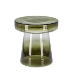 Bizzotto Fazal Βοηθητικό Τραπέζι Γυάλινο Πράσινο Ø40x37