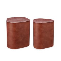 Bizzotto Jasleen Βοηθητικά Τραπέζια Μεταλλικά Τερακότα Σετ 2 Τμχ 47x42x45