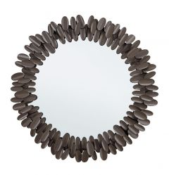 Bizzotto Mirat Καθρέπτης Τοίχου Μεταλλικός Σκούρος Καφέ Ø95x5,5