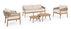 Bizzotto Thiago Set5 Sofa Set W.cush -Fsc A: 74a - 76b - 84h - 42.8h1 - 61h2 - 72h3 (X2PCS); B: 160a - 76b - 84h - 42.8h1 - 61h2 - 72h3; C:Ø65a - 26h; Ø80a - 32h;