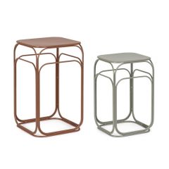 Bizzotto Clarity Βοηθητικά Τραπέζια Μεταλλικά Κεραμιδί/Πράσινα Σετ 2 Τμχ 36x36x61