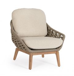 Bizzotto Tamires Πολυθρόνα Εξωτερικού Χώρου Μπουκλέ Εκρού/Γκρι 78x88x71