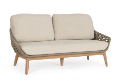 Bizzotto Tamires Τριθέσιος Καναπές Εξωτερικού Χώρου Μπουκλέ Εκρού/Γκρι 168x88x71