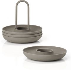 Zone Denmark Αυγοθήκες Με Βάση Σετ 4 Τμχ Φ11,2x9,5 - Singles Taupe