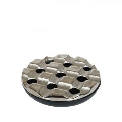 Espiel Σταχτοδοχείο Αλουμινίου Ασημί/Μαύρο Φ15,5x4 Εκ. Κωδικός: ASR111