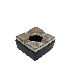 Espiel Σταχτοδοχείο Αλουμινίου Ασημί/Μαύρο 7,5x4,5 Εκ. Κωδικός: ASR113