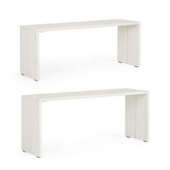 Bizzotto Piper Τραπέζια Μέσης Εξωτερικού Χώρου Αλουμινίου Λευκά Σετ 2 Τμχ 104x30,5x42,5