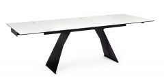 Bizzotto Blazar Επεκτεινόμενο Τραπέζι Κεραμικό Λευκό/Μαύρο 160-240x90x76