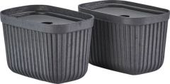 Zone Denmark Κουτιά Αποθήκευσης Σετ 2 Τμχ 23x15x15 - Pulp Black