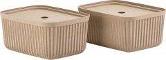 Zone Denmark Κουτιά Αποθήκευσης Σετ 2 Τμχ 32x23x15 - Pulp Natural Brown