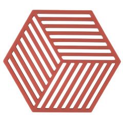 Zone Denmark Σουπλά Για Ζεστά Σκεύη Σιλικόνης 16x14 - Hexagon Burned Red