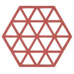 Zone Denmark Σουπλά Για Ζεστά Σκεύη Σιλικόνης 16x14 - Triangles Burned Red
