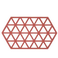 Zone Denmark Σουπλά Για Ζεστά Σκεύη Σιλικόνης 24x14 - Triangles Burned Red