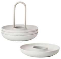 Zone Denmark Αυγοθήκες Με Βάση Σετ 4 Τμχ Φ11,2x9,5 - Singles Warm Grey