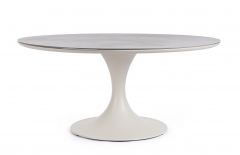 Bizzotto Arnold Τραπέζι Φαγητού Πέτρινο/Αλουμινίου Λευκό Ø158x75 Εκ.