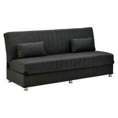 Click Καναπές/Κρεβάτι Τριθέσιος Υφασμάτινος Μαύρος 190x86x90 Κωδικός: 6-50-029-0001