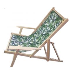Click Καρέκλα Παραλίας Ξύλινη/Υφασμάτινη Natural/Πράσινη 79x48x35-74 Κωδικός: 6-50-528-0019