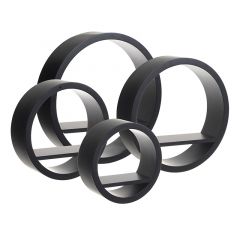 Click Ράφι Τοίχου Ξύλινο Σετ 4 Τεμαχίων Μαύρο 39x9 Κωδικός:  6-50-965-0004