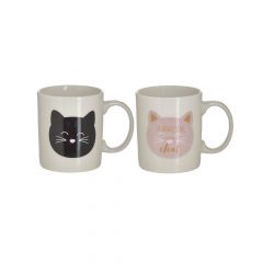 Click Κούπα "Γάτα" Κεραμική Μαύρη/Ροζ 12x8x10 Κωδικός: 6-60-180-0072