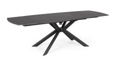Bizzotto Janika Επεκτεινόμενο Τραπέζι Φαγητού Κεραμικό/Μεταλλικό Μαύρο 160-240x90x77 Εκ.